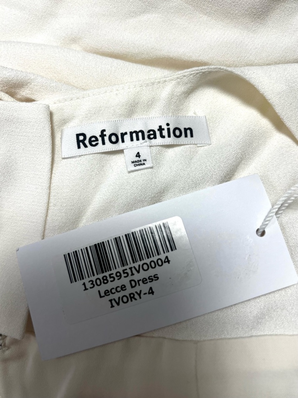 Reformation Lecce Maxi Crepe Sweetheart neckline Wedding Dress Ivory Bridal Sz 4 - Picture 6 of 14